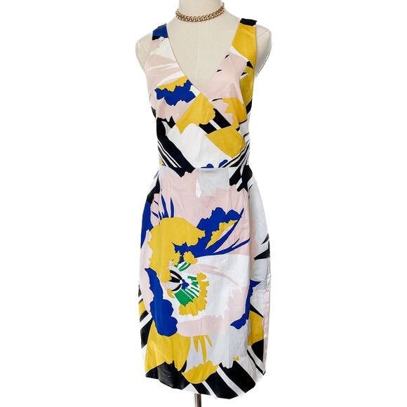 Karen Millen floral print crisscross strap halter stretch cotton dress size 8 - Picture 9 of 9